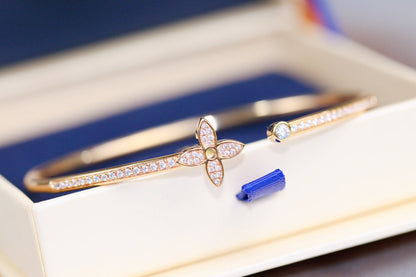[Elowen Jewels]IDYLLE PINK GOLD OPEN BRACELET DIAMOND PAVED