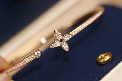[Elowen Jewels]IDYLLE PINK GOLD OPEN BRACELET DIAMOND PAVED