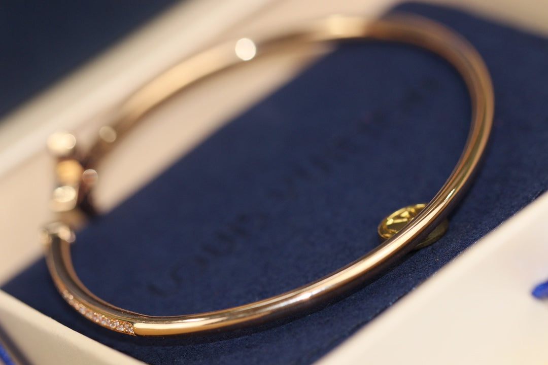 [Elowen Jewels]IDYLLE PINK GOLD OPEN BRACELET DIAMOND PAVED
