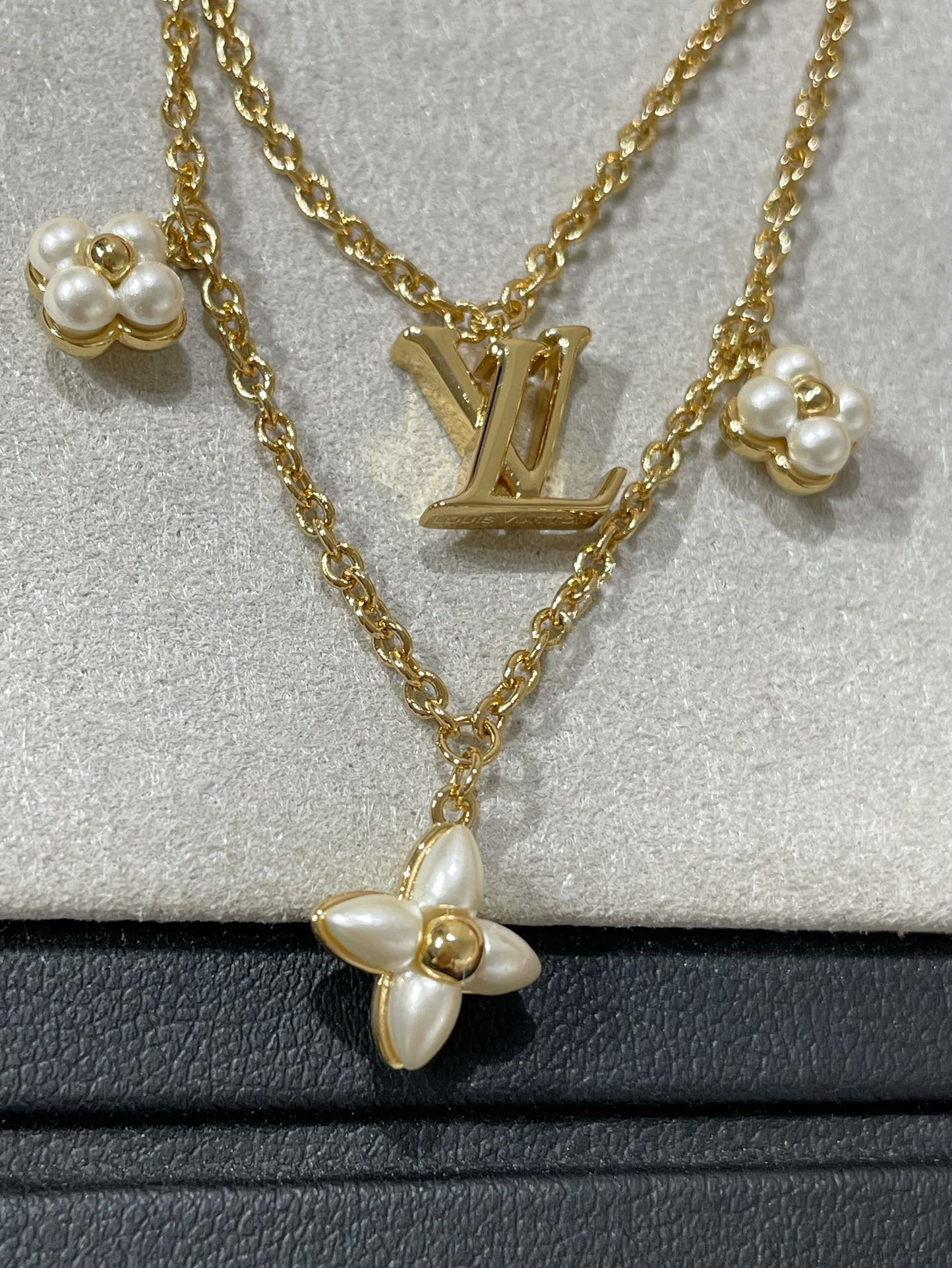[Elowen Jewels]FLOWERGRAM GOLD MOP DOUBLE ROW NECKLACE