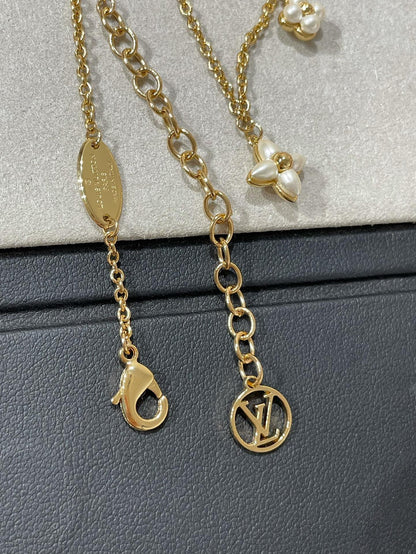 [Elowen Jewels]FLOWERGRAM GOLD MOP DOUBLE ROW NECKLACE