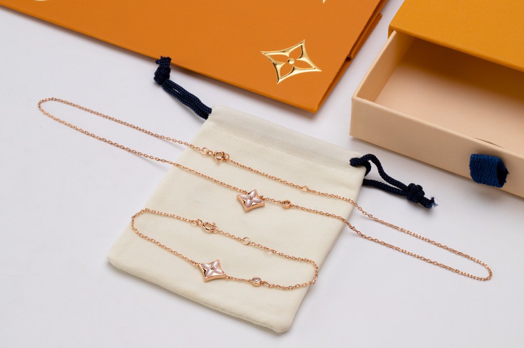 [Elowen Jewels]STAR PINK MOP 1 DIAMOND PINK GOLD NECKLACE