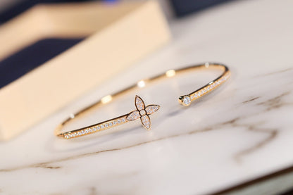 [Elowen Jewels]IDYLLE GOLD OPEN BRACELET DIAMOND PAVED
