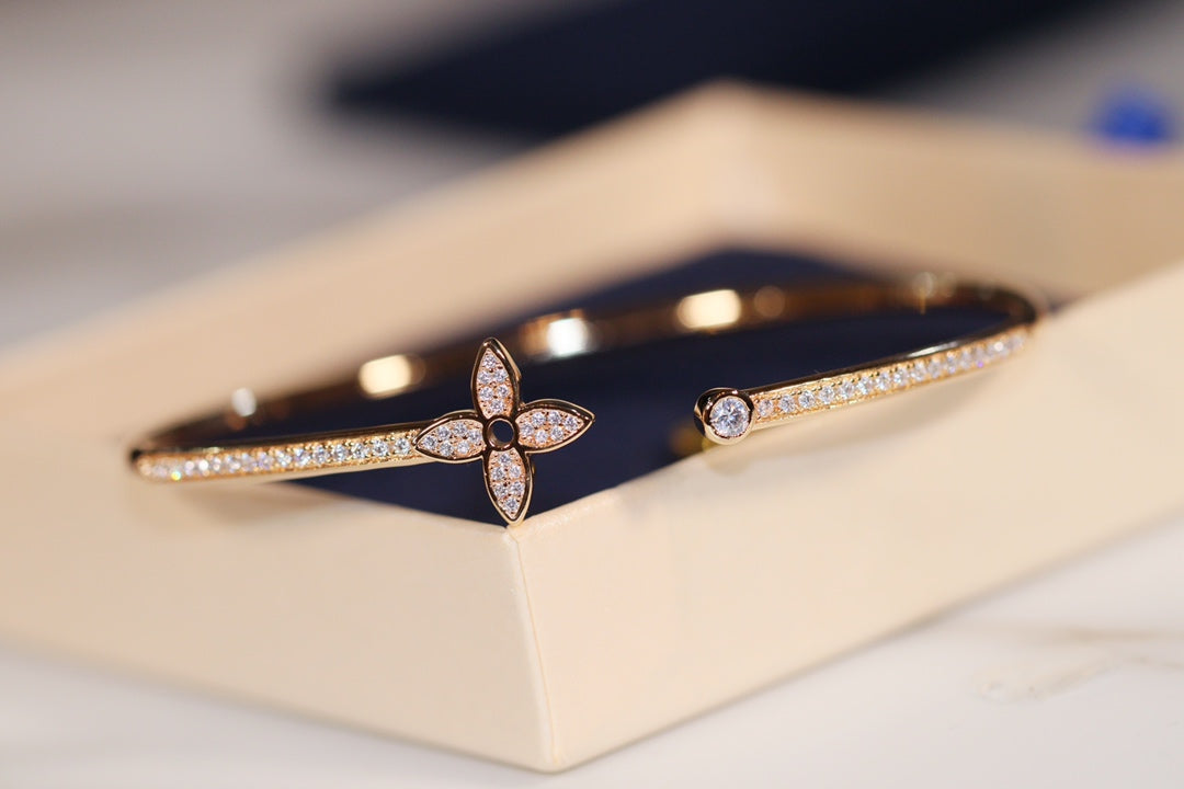 [Elowen Jewels]IDYLLE GOLD OPEN BRACELET DIAMOND PAVED
