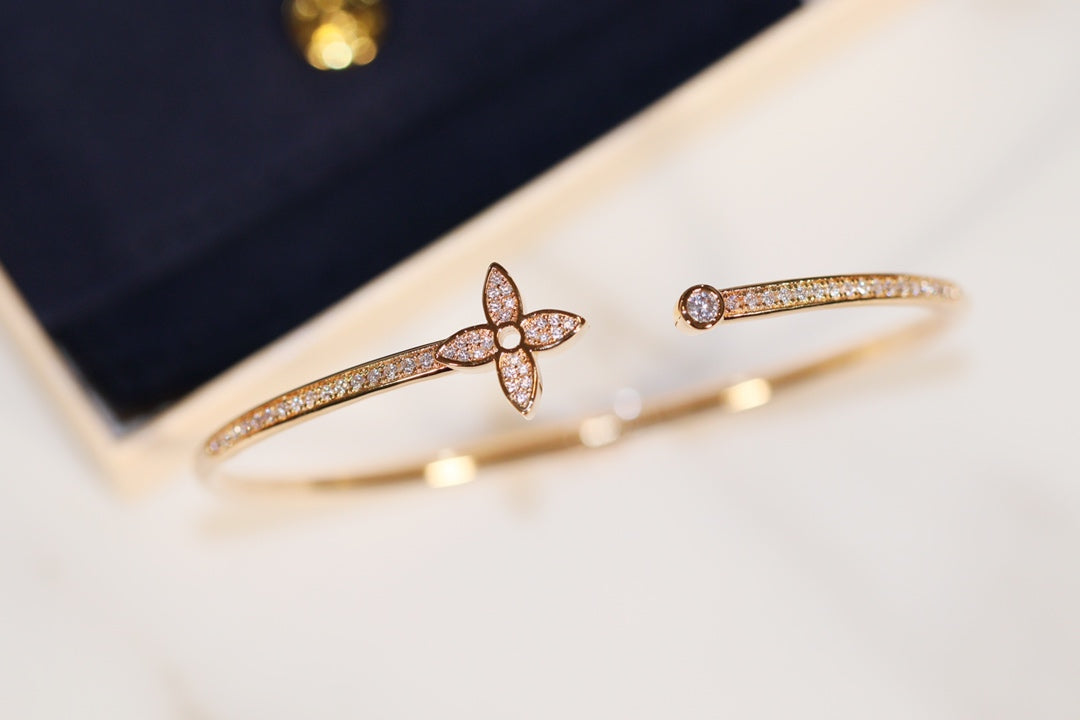 [Elowen Jewels]IDYLLE GOLD OPEN BRACELET DIAMOND PAVED