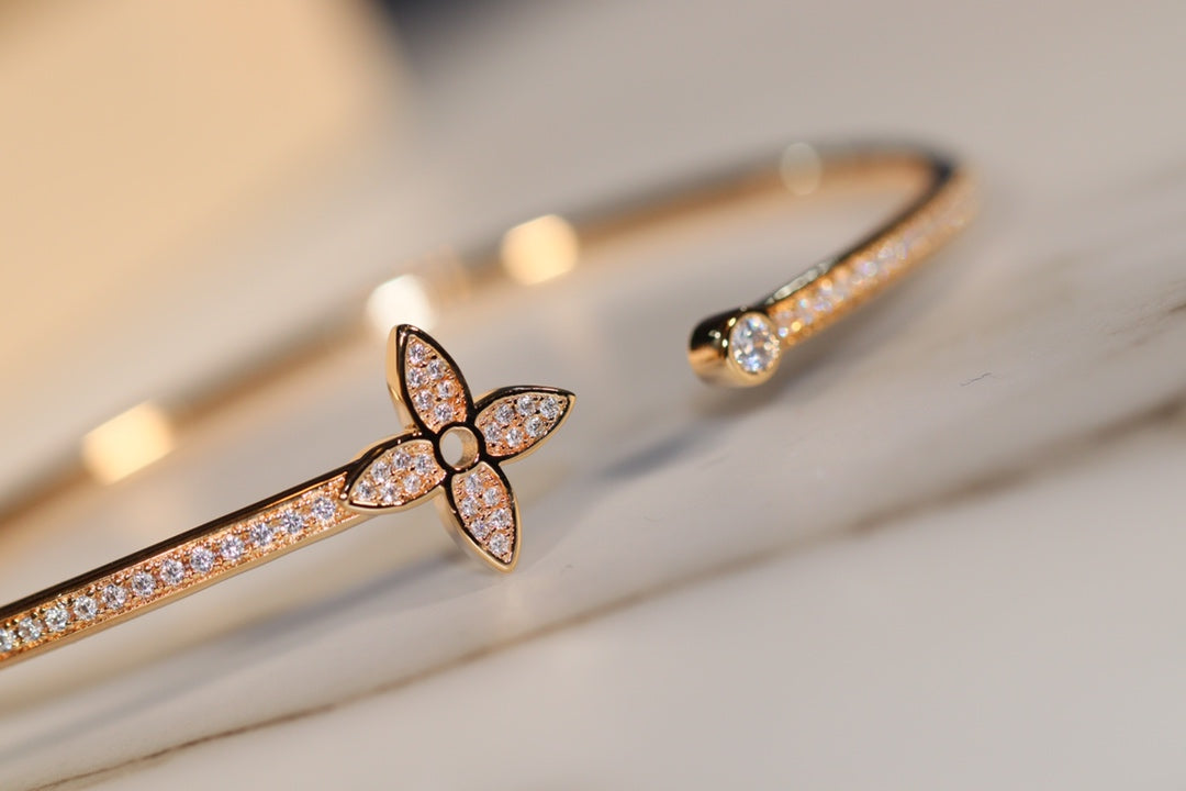 [Elowen Jewels]IDYLLE GOLD OPEN BRACELET DIAMOND PAVED