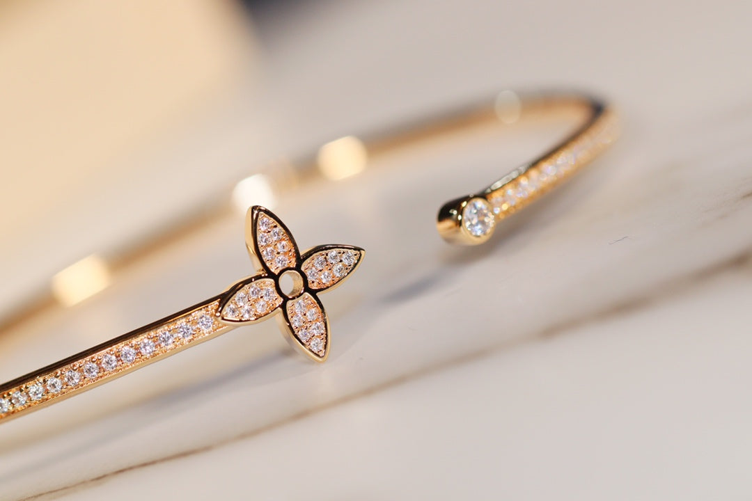 [Elowen Jewels]IDYLLE GOLD OPEN BRACELET DIAMOND PAVED