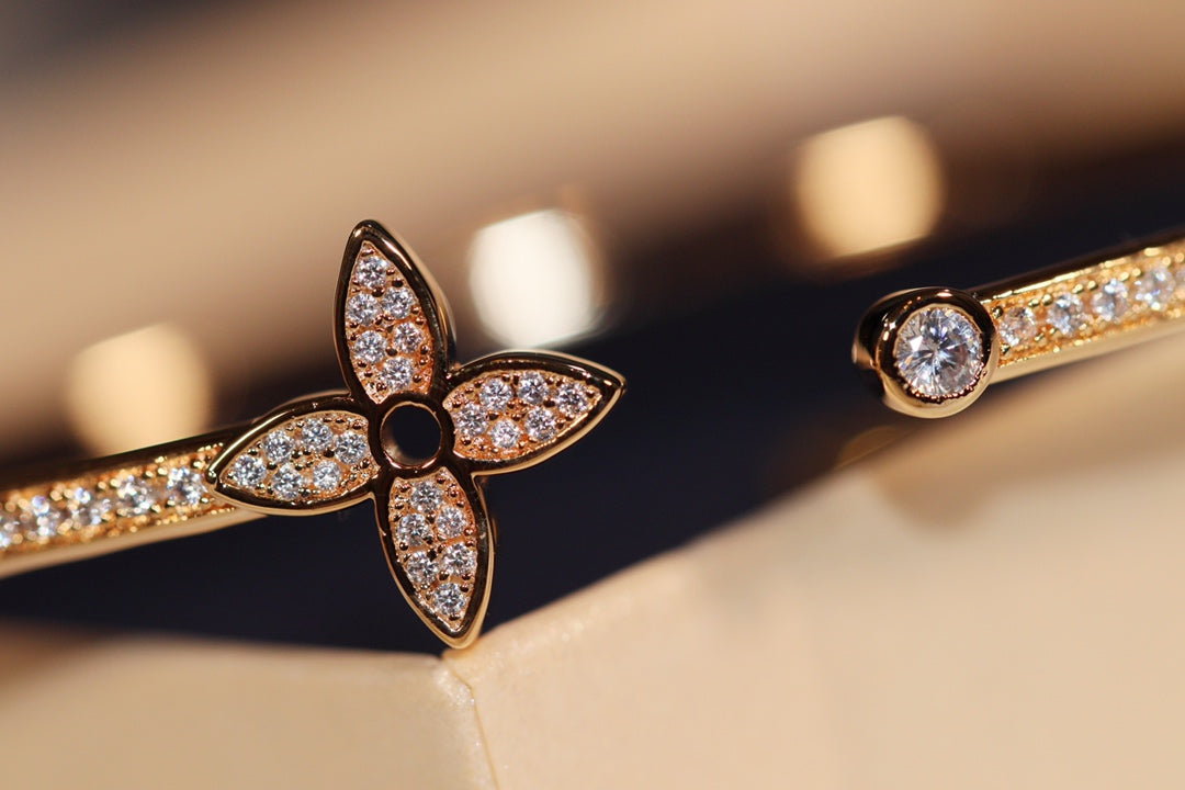 [Elowen Jewels]IDYLLE GOLD OPEN BRACELET DIAMOND PAVED