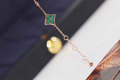 [Elowen Jewels]STAR AND SUN 4 MOTIF PINK GOLD MALACHITE BRACELET