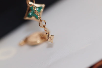 [Elowen Jewels]STAR AND SUN 4 MOTIF PINK GOLD MALACHITE BRACELET