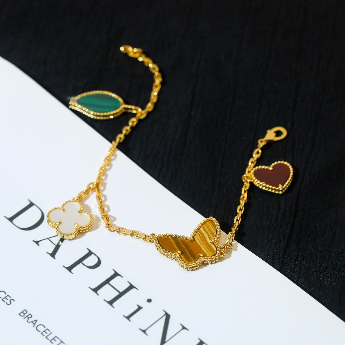 [Elowen Jewels]LUCKY SPRING 5 MOTIF GOLD BRACELET