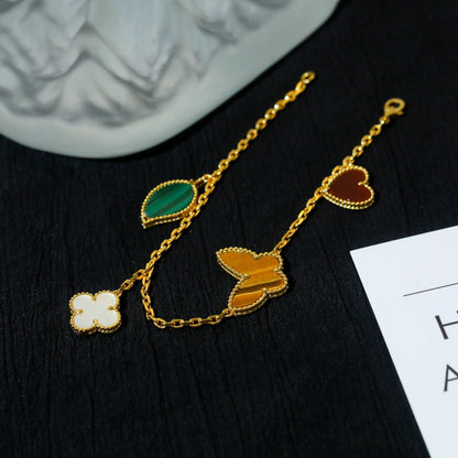 [Elowen Jewels]LUCKY SPRING 5 MOTIF GOLD BRACELET