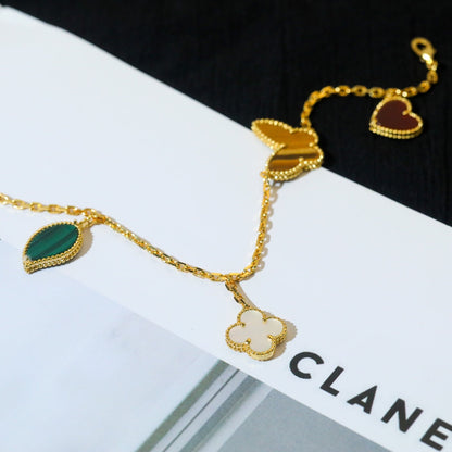 [Elowen Jewels]LUCKY SPRING 5 MOTIF GOLD BRACELET