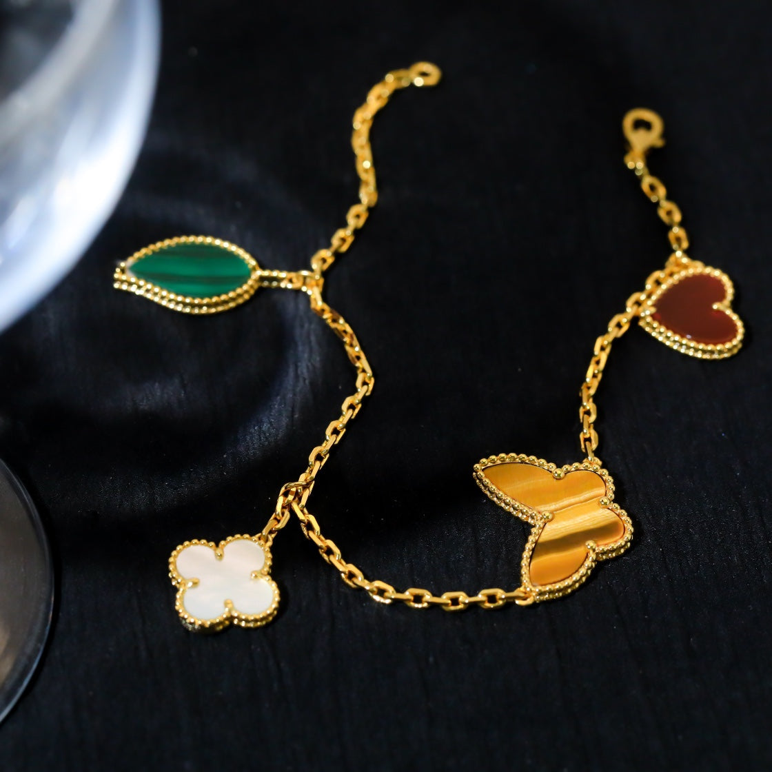 [Elowen Jewels]LUCKY SPRING 5 MOTIF GOLD BRACELET