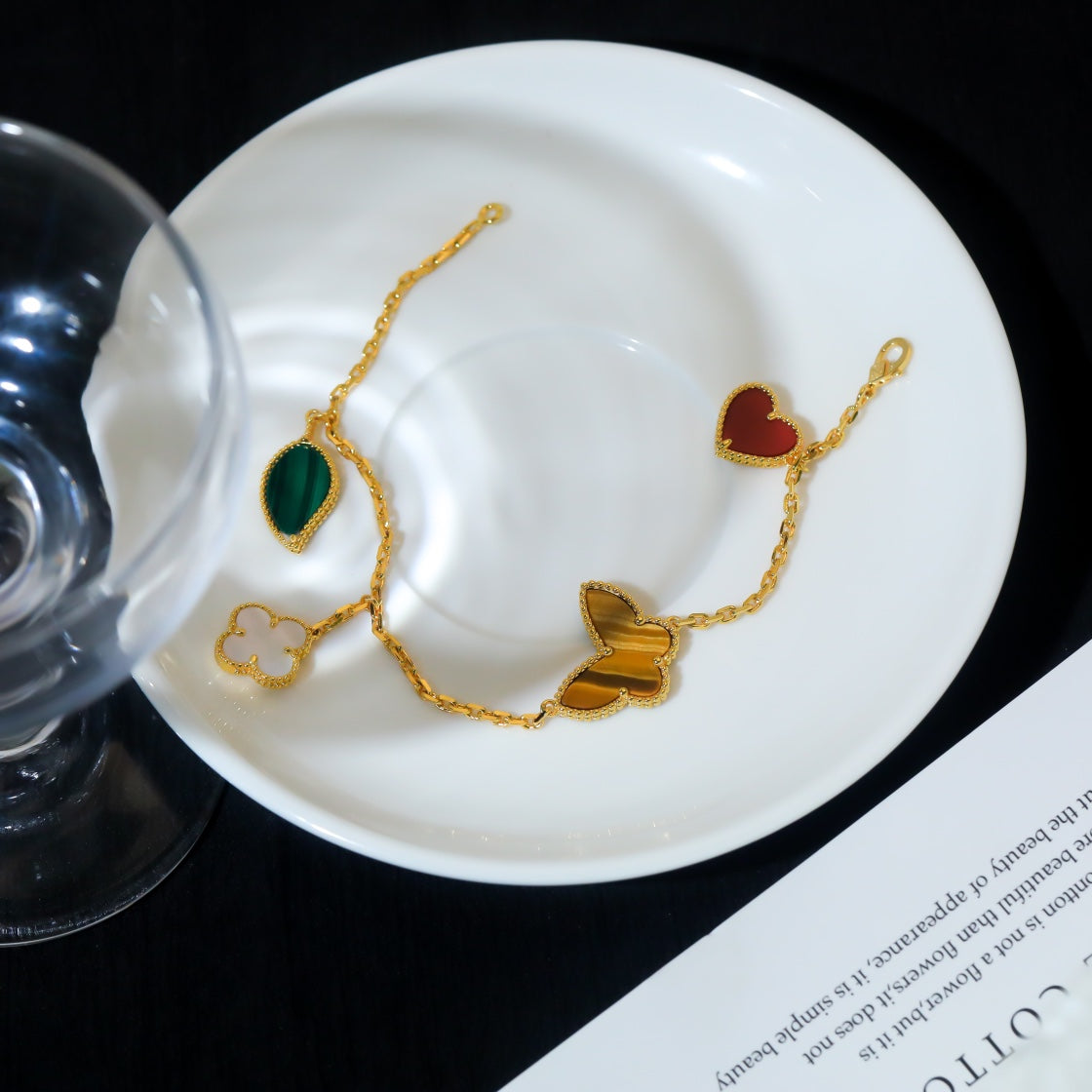 [Elowen Jewels]LUCKY SPRING 5 MOTIF GOLD BRACELET
