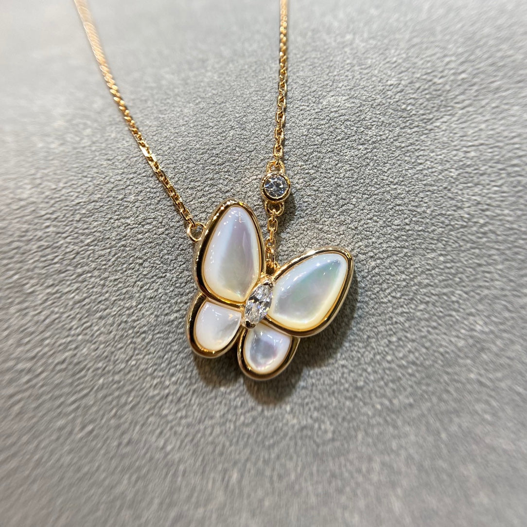 [Elowen Jewels]BUTTERFLY MOP DIAMOND NECKLACE