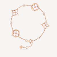 [Elowen Jewel]STAR AND SUN 4 MOTIF WHITE MOP PINK GOLD BRACELET