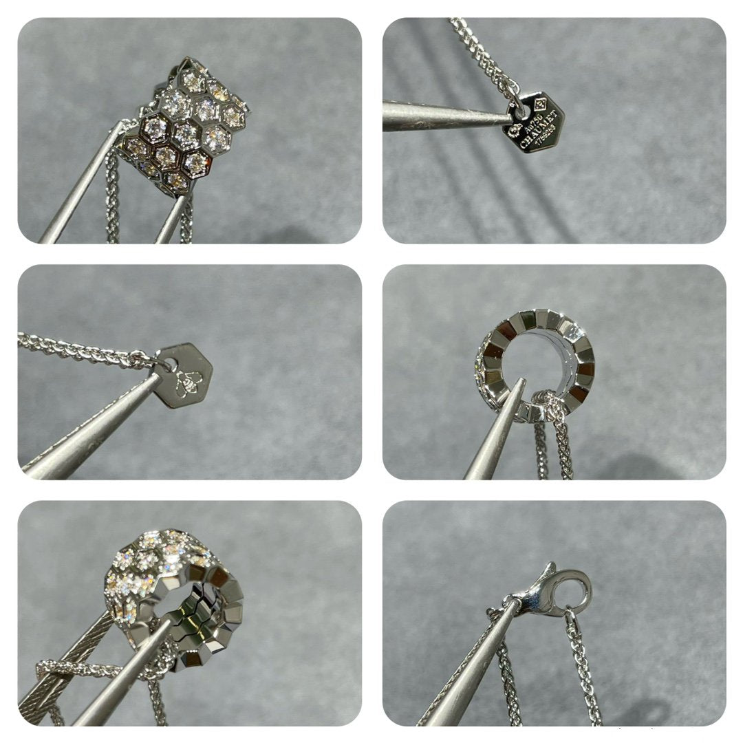 [Elowen Jewels]BEE LOVE DIAMOND PAVED 3 ROW NECKLACE