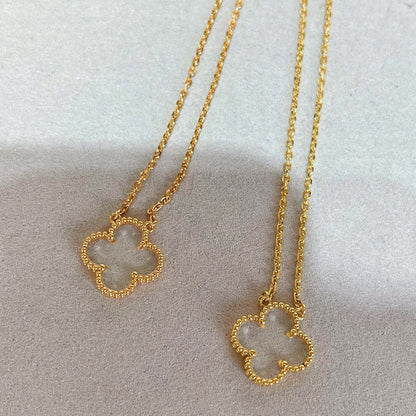 [Elowen Jewels]CLOVER ROCK CRYSTAL ROSE GOLD NECKLACE