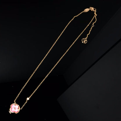 [Elowen Jewels]COLOR BLOSSOM PINK MOP SUN GOLD NECKLACE