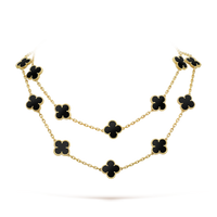 [Elowen Jewel]CLOVER 20 MOTIFS ONYX NECKLACE