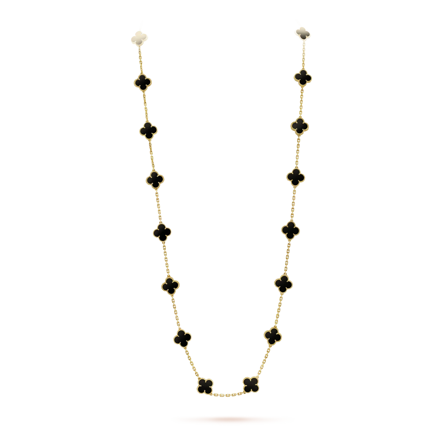 [Elowen Jewels]CLOVER 20 MOTIFS ONYX NECKLACE