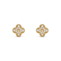 [Elowen Jewel]CLOVER MEDIUM 1 MOTIFS FUll DIAMOND EARRINGS