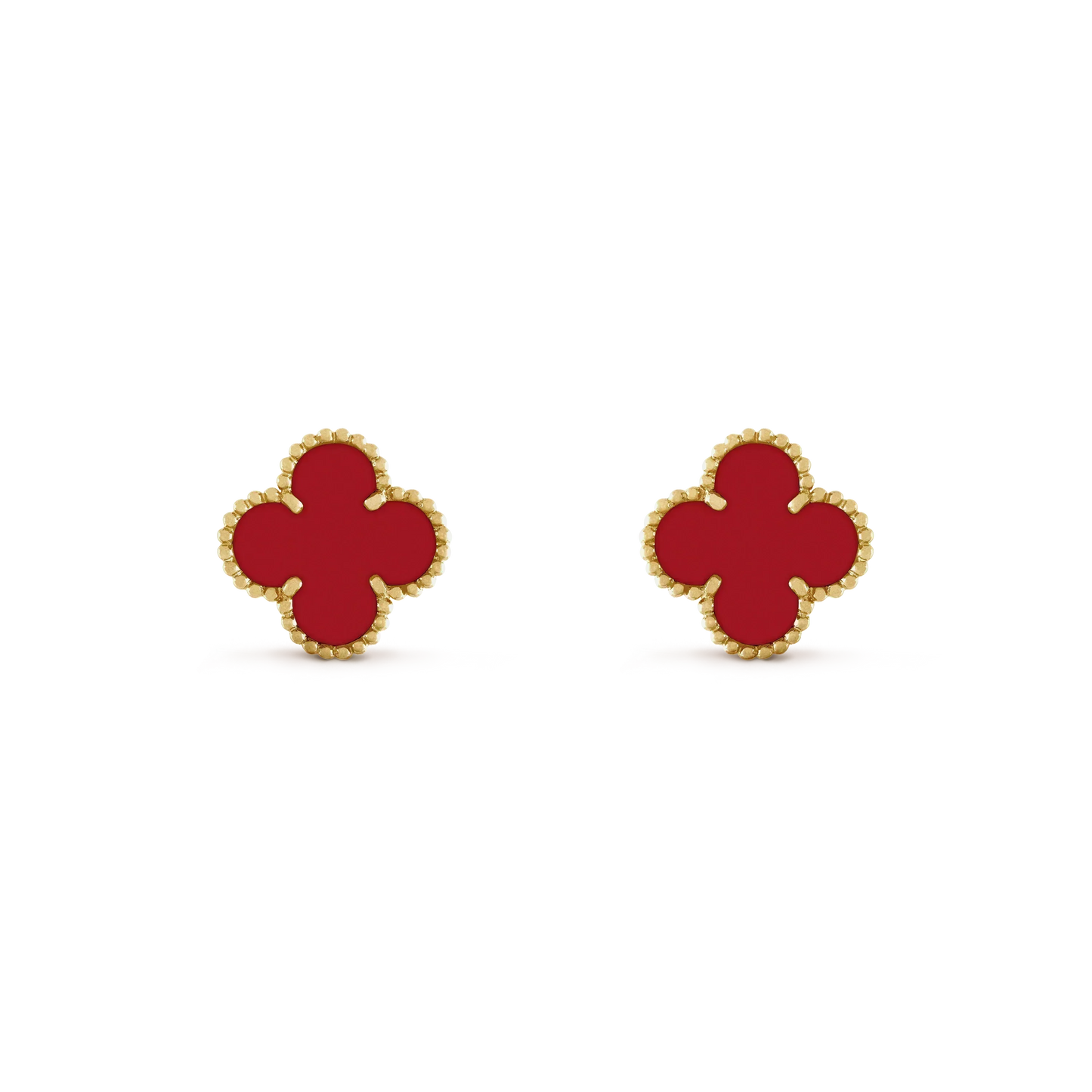 [Elowen Jewels]CLOVER MINI 9.5MM CARNELIAN EARRINGS