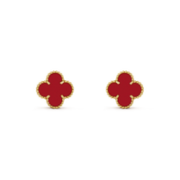 [Elowen Jewel]CLOVER MINI 9.5MM CARNELIAN EARRINGS