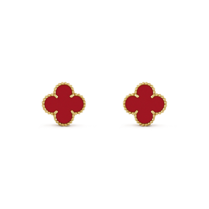 [Elowen Jewels]CLOVER MINI 9.5MM CARNELIAN EARRINGS
