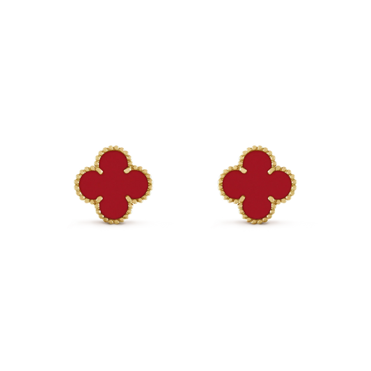 [Elowen Jewels]CLOVER MINI 9.5MM CARNELIAN EARRINGS