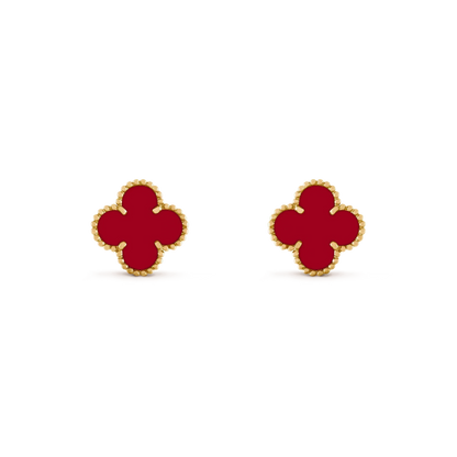 [Elowen Jewels]CLOVER MEDIUM 1 MOTIFS CARNELIAN  EARRINGS