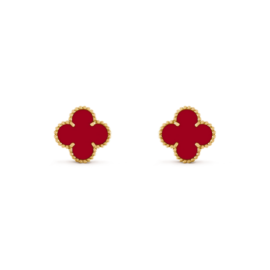 [Elowen Jewels]CLOVER MEDIUM 1 MOTIFS CARNELIAN  EARRINGS