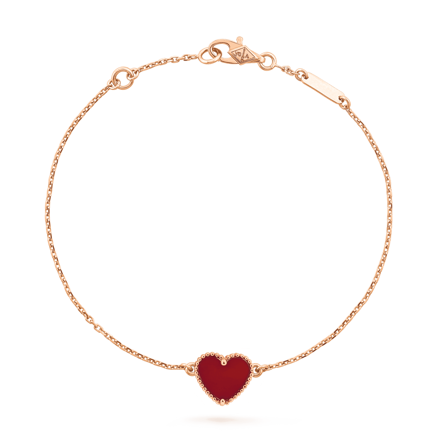 [Elowen Jewels]HEART CARNELIAN PINK GOLD BRACELET