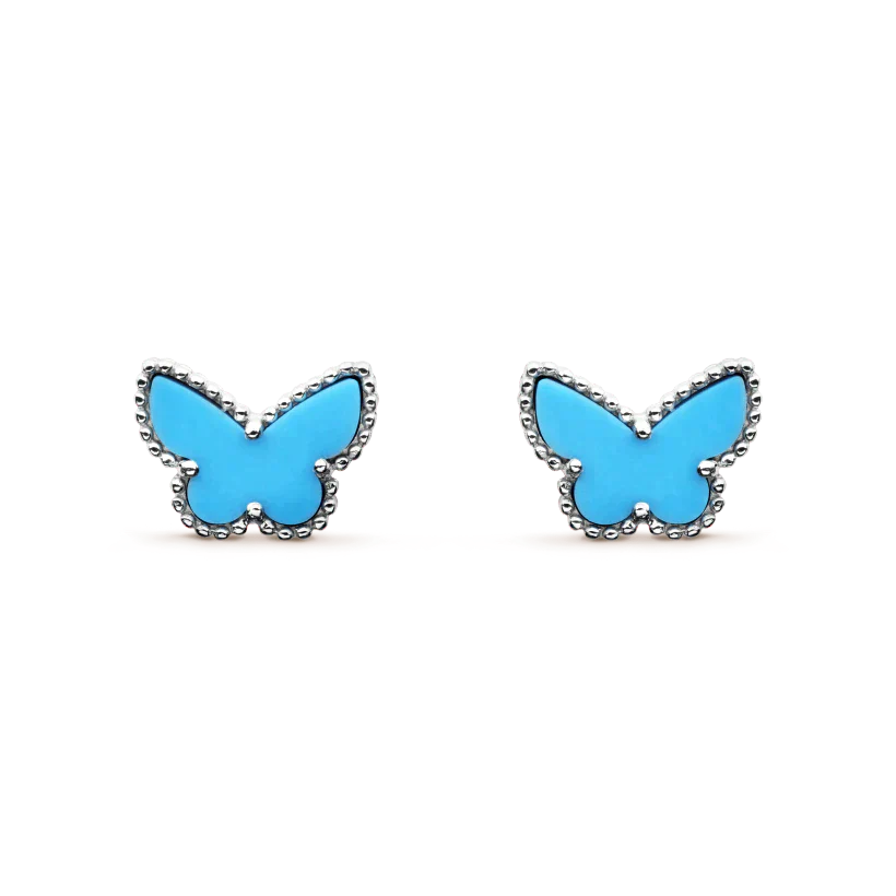 [Elowen Jewels]BUTTERFLY TURQUOISE EARRINGS SILVER