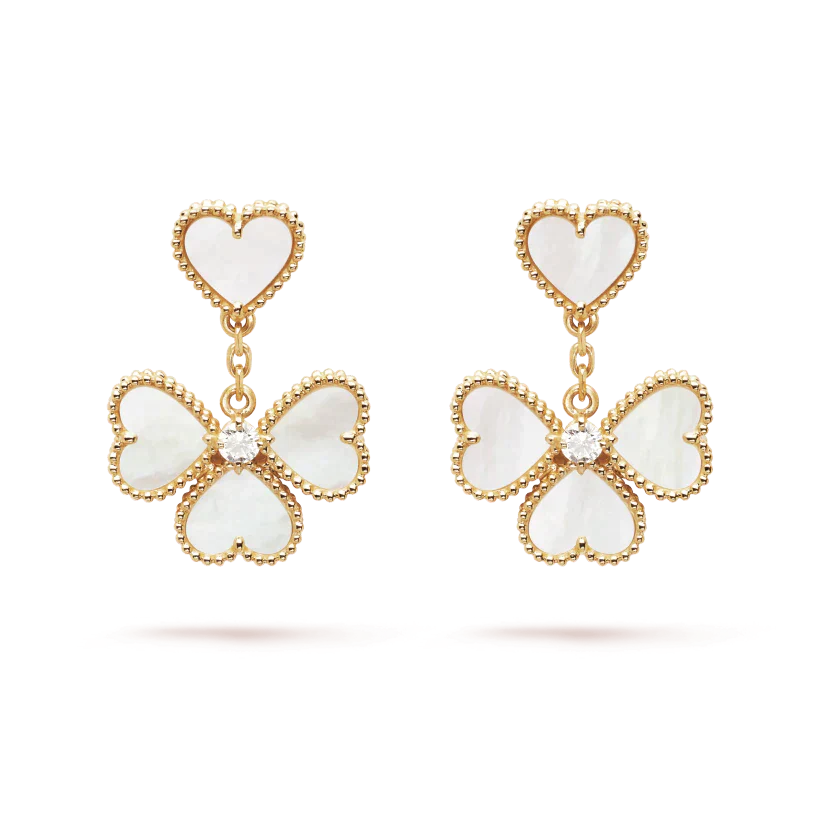 [Elowen Jewels]CLOVER SWEET WHITE MOP EARRINGS