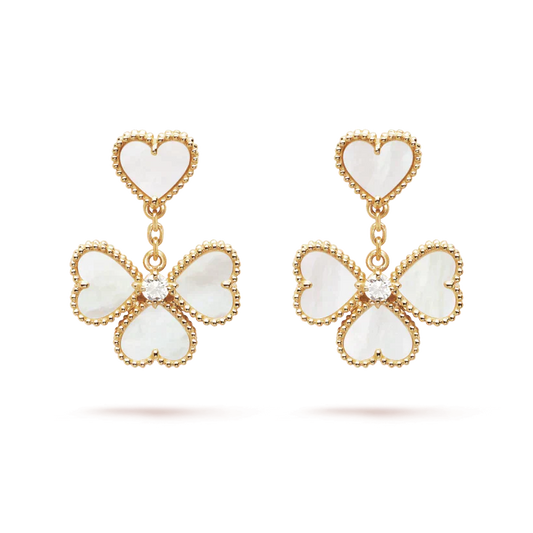 [Elowen Jewels]CLOVER SWEET WHITE MOP EARRINGS