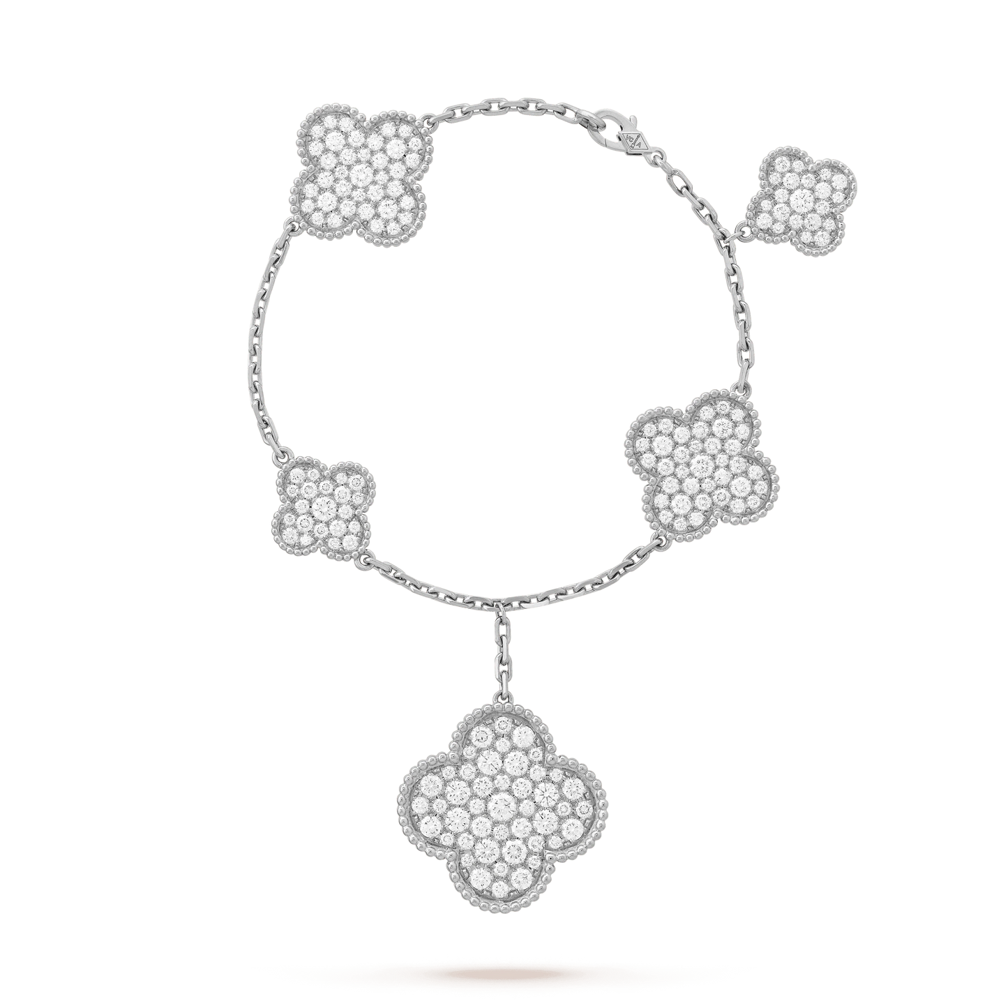 [Elowen Jewels]CLOVER 6 MOTIFS SILVER DIAMOND BRACELET