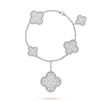 [Elowen Jewel]CLOVER 6 MOTIFS SILVER DIAMOND BRACELET
