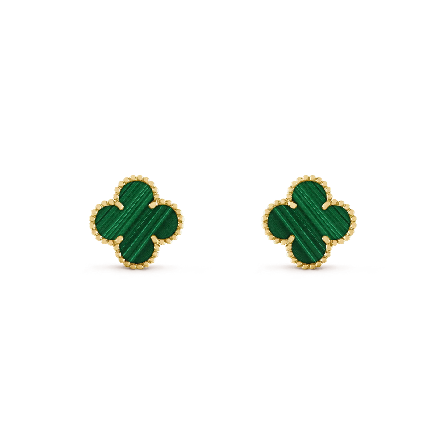 [Elowen Jewels]CLOVER MEDIUM 1 MOTIFS MALACHITE  EARRINGS