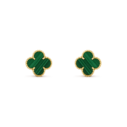[Elowen Jewels]CLOVER MEDIUM 1 MOTIFS MALACHITE  EARRINGS
