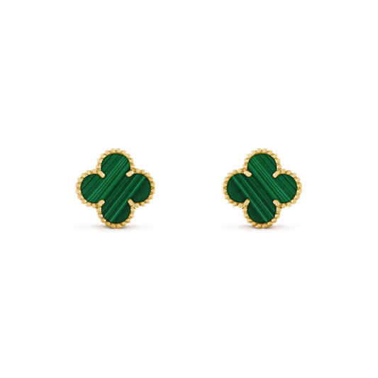 [Elowen Jewels]CLOVER MEDIUM 1 MOTIFS MALACHITE  EARRINGS