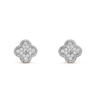 [Elowen Jewel]CLOVER MINI DIAMOND STUD EARRINGS