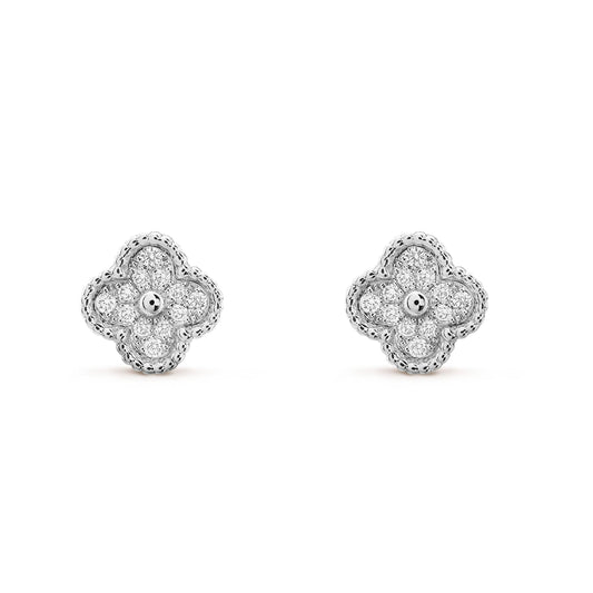 [Elowen Jewels]CLOVER MINI DIAMOND STUD EARRINGS