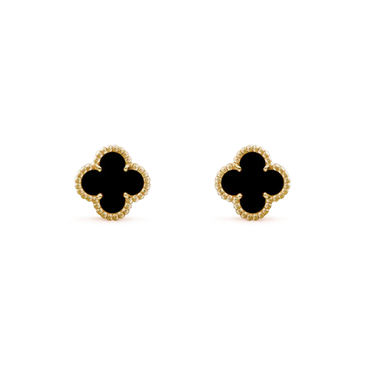 [Elowen Jewels]CLOVER MINI 9.5MM BLACK MOP EARRINGS