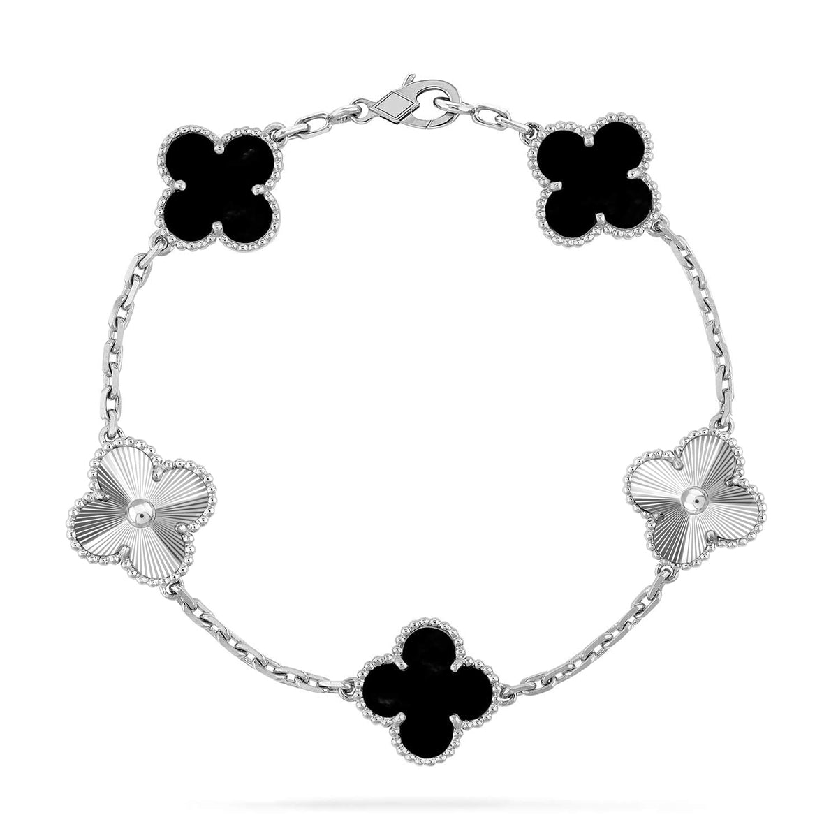 [Elowen Jewels] CLOVER 5 MOTIF ONYXS BRACELET COLLECTION