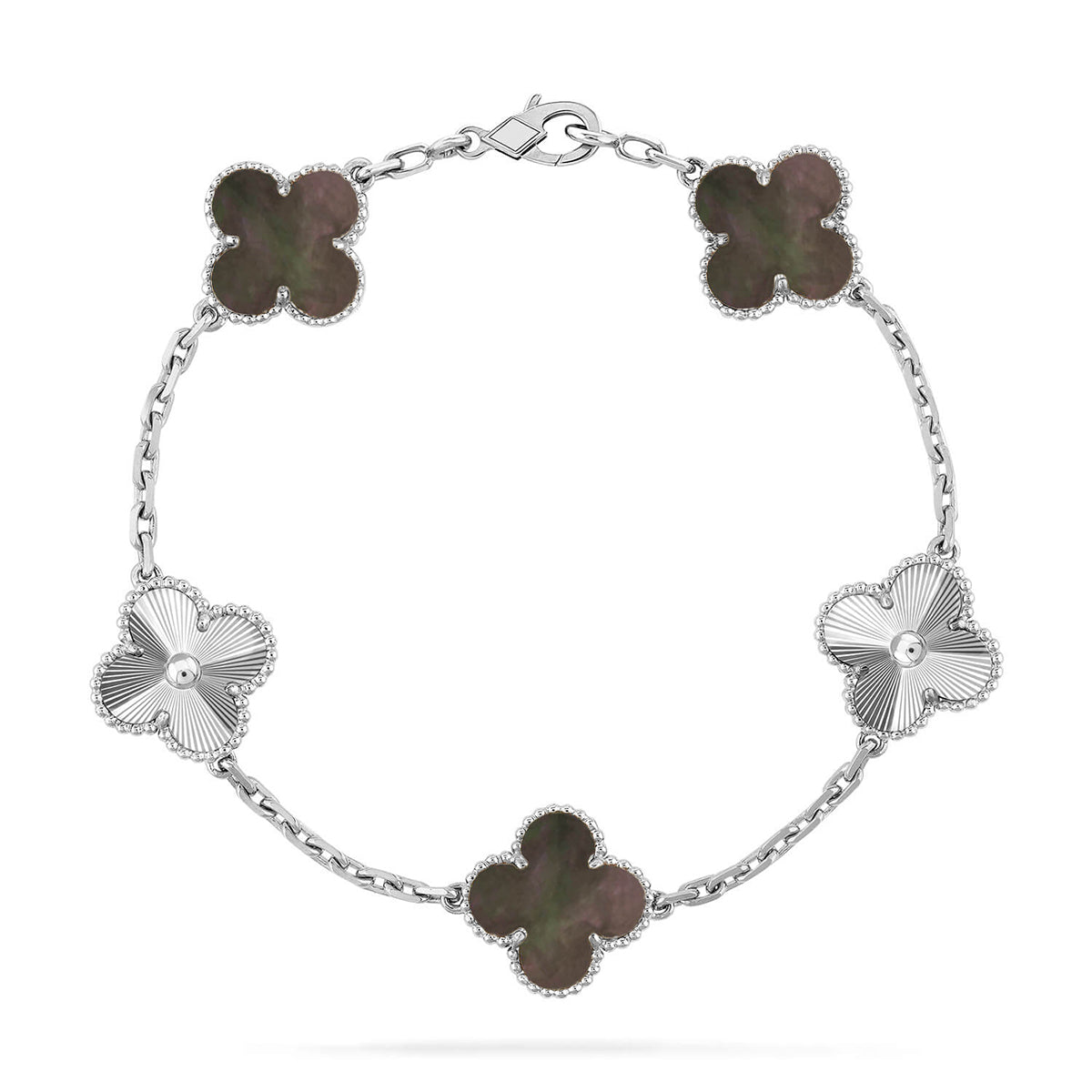 [Elowen Jewels] CLOVER 5 MOTIF GRAY MOP BRACELET COLLECTION
