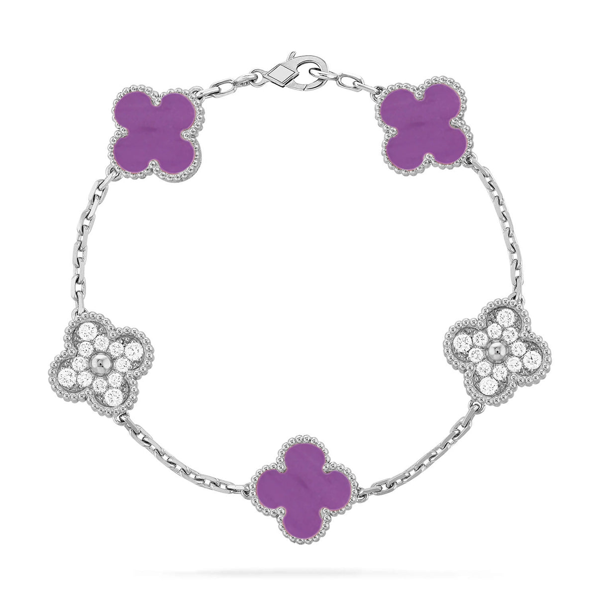 [Elowen Jewels] CLOVER 5 MOTIF VIOLET BRACELET COLLECTION