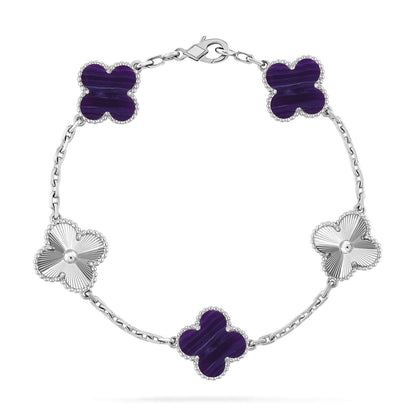 [Elowen Jewels]CLOVER 5 MOTIF PURPLE STRIPES BRACELET COLLECTION