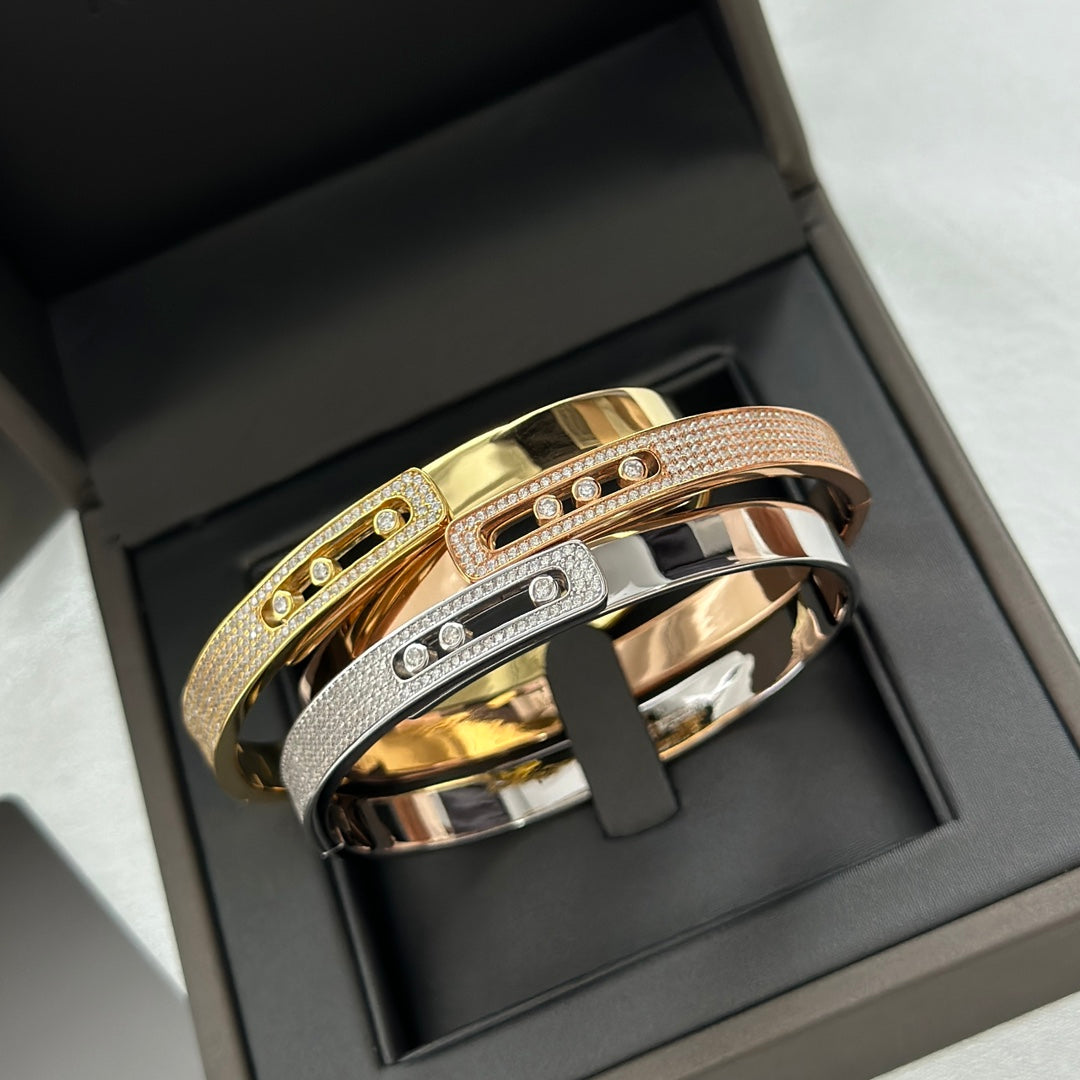 [Elowen Jewelry]Move Noa Rose Gold Pavé Diamond Bangle Bracelet